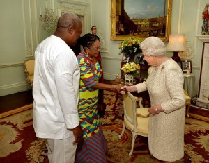President John Dramani Mahama and the Queen