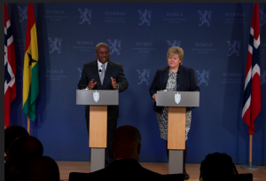 President John Mahama and Norwegian Prime Minister Erna Solberg 