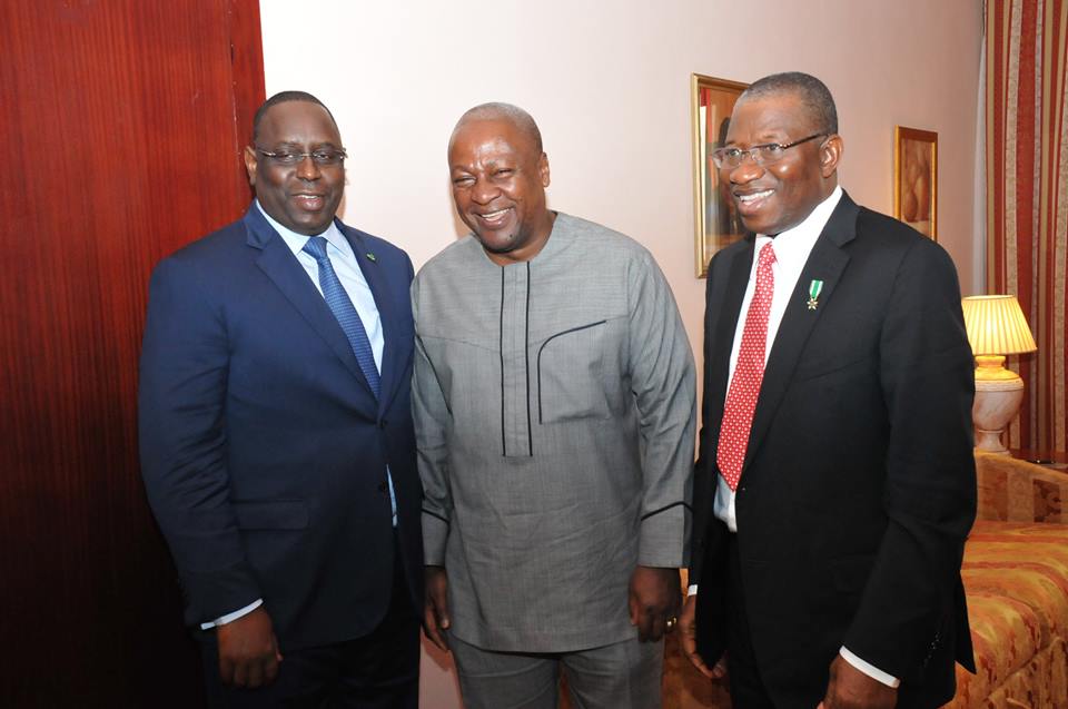 President Macky Sall of Senegal, President John Mahama  of Ghana & President Goodluck Jonathan of Nigeria 