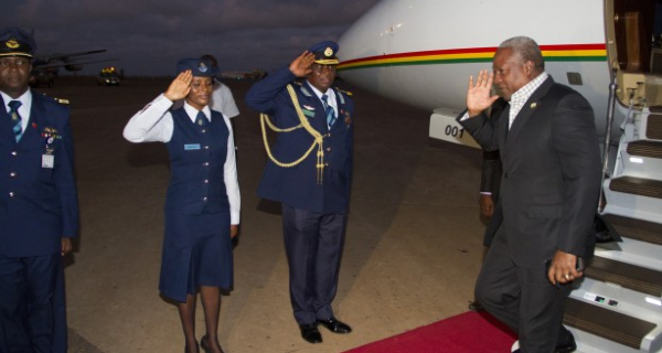 President John Dramani Mahama back home from Italy