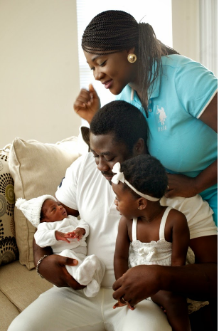 Mercy Johnson shows off her adorable 1 month old son and family