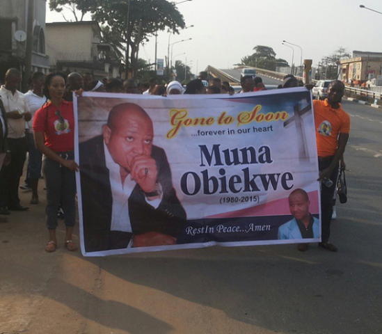Candle Light Procession For Actor Muna Obiekwe.