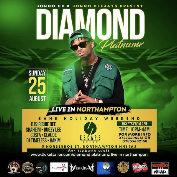 Diamond Platnumz SIMBA in NorthAmpton