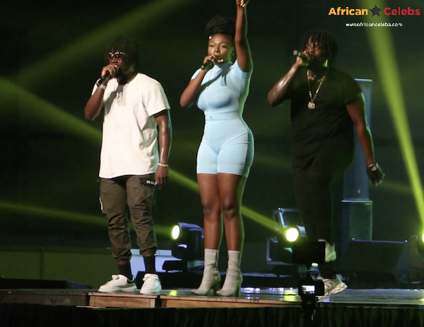 DopeNation and Sefa performing at Shatta Wale's Wonder boy album Launch