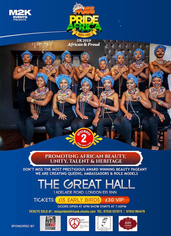 MISS PRIDE OF AFRICA UK 2019 GRAND FINALE