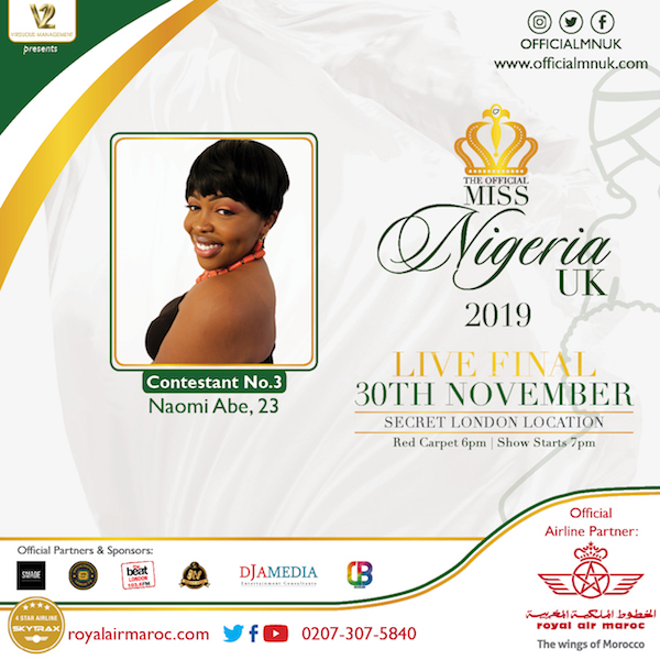 Miss Nigeria UK - Contestant 3 - Naomi Abe