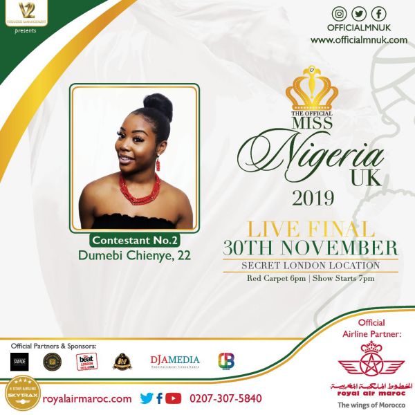 Miss Nigeria UK Dumebi Chienye