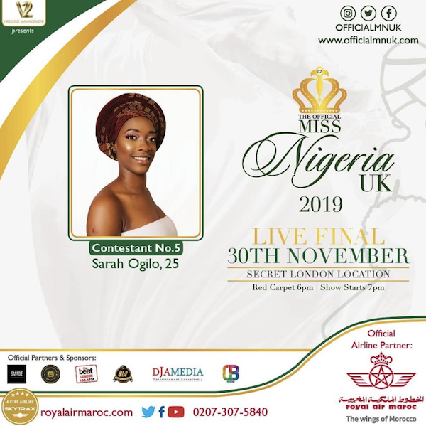 Miss Nigeria UK- Sarah Ogilo