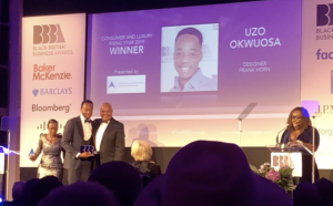 Uzo Okwuosa wins consumer and luxury rising star award for his Frank Horn
